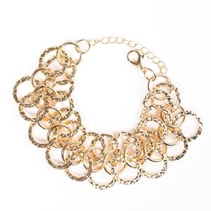 Gold tone metal circle adjustable circle bracelet